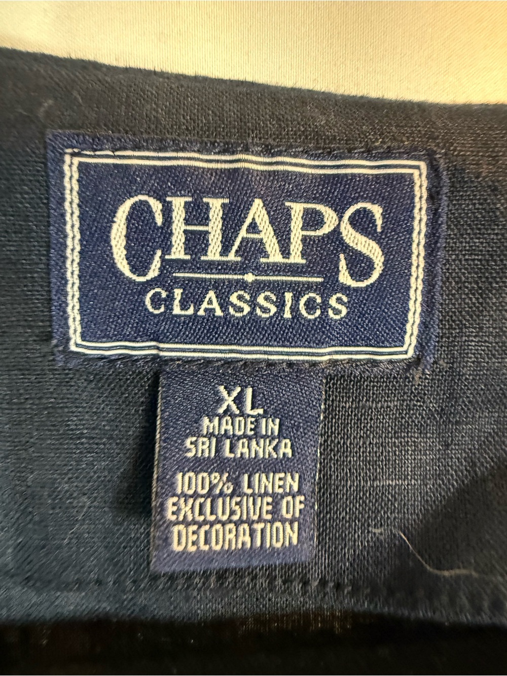 Chaps women tunic Navy blue Classic 100% Linen size: XL - Picture 8 of 13
